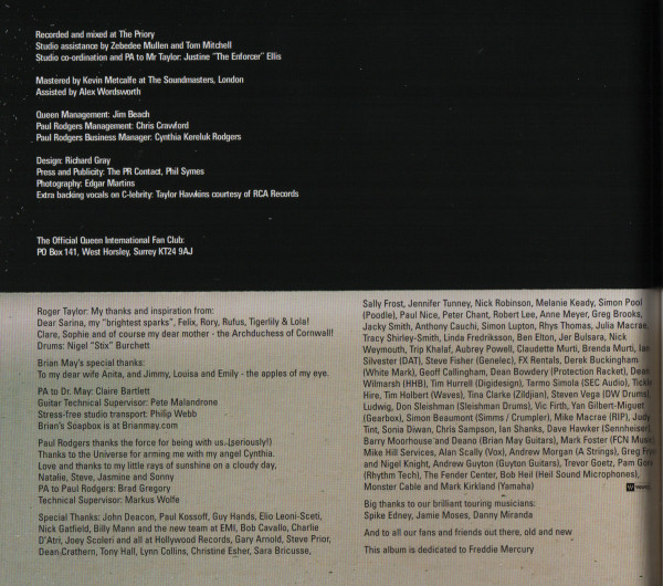 Queen And Paul Rodgers  The Cosmos Rocks : CD & DVD Edition : Booklet15